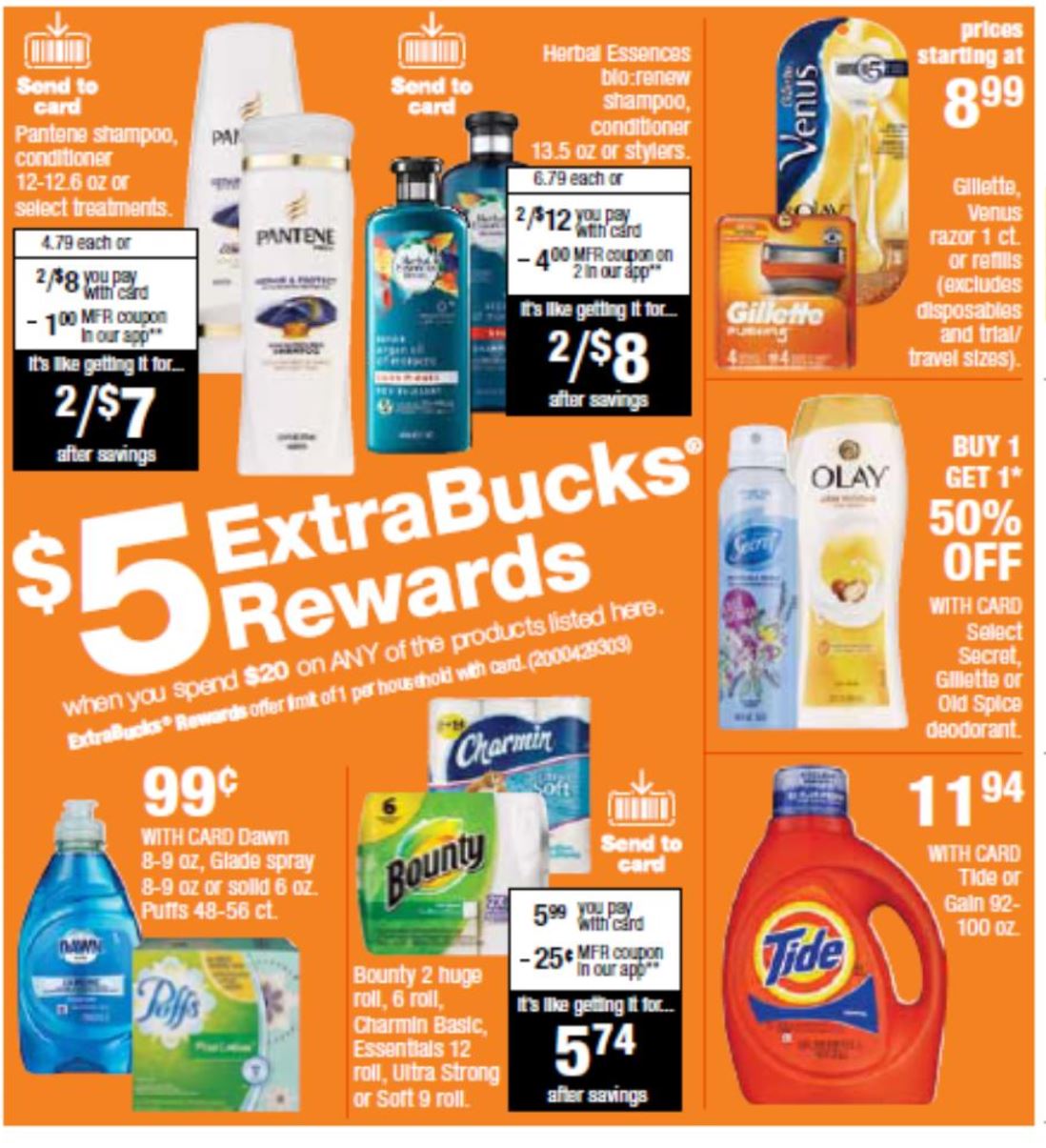spend  20  get 5 extrabucks on select p u0026g products at cvs pharmacy