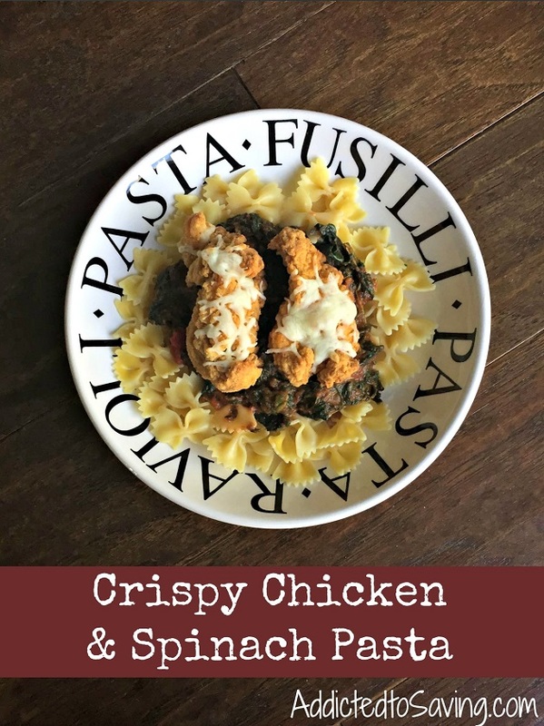 crispy-chicken-spinach-pasta