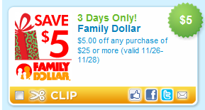 *HOT* $5.00 off of $25.00 Family Dollar Coupon - AddictedToSaving.com