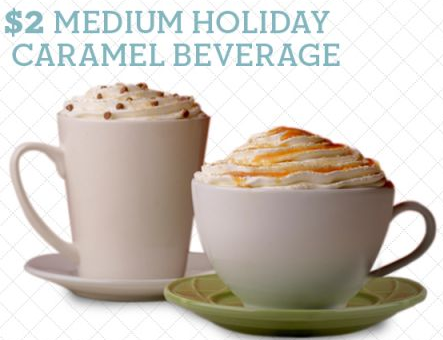 $2 Medium Holiday Caramel Beverage at Caribou Coffee - AddictedToSaving.com
