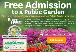 free admission national public garden day