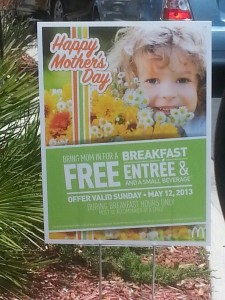 mcdonalds free mother's day breakfast