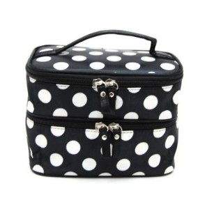 black and white cosmetic bag
