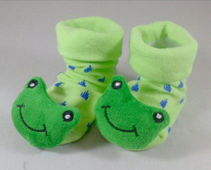 frog baby booties