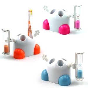 Kid Toothbrush Holder with Hourglass Timer
