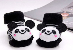 panda baby booties