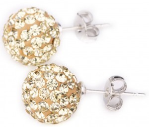 crystal ball stud earrings