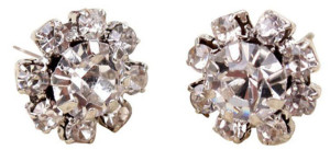 crystal flower stud earrings