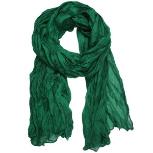 green crinkle scarf