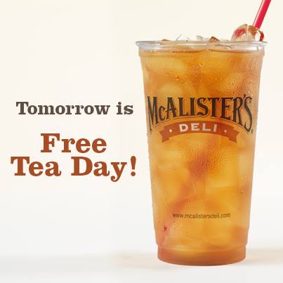 mcalisters free tea day