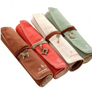 Set of 4 Roll Up Pencil Bags