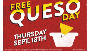 free queso day moes