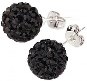 Black Crystal 2 Carat Stud Earrings