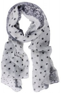polka dot chiffon scarf