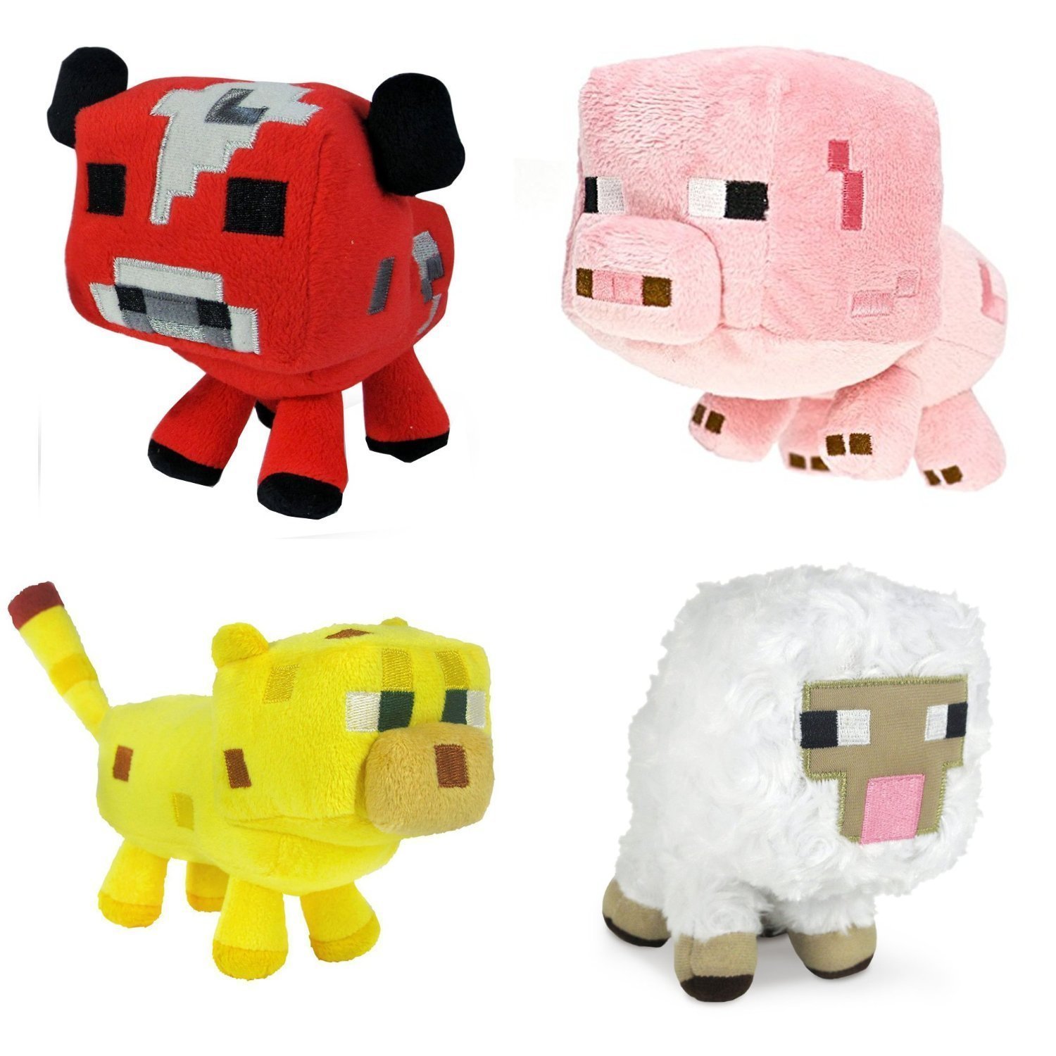 Set of 4 Minecraft Animal Plush