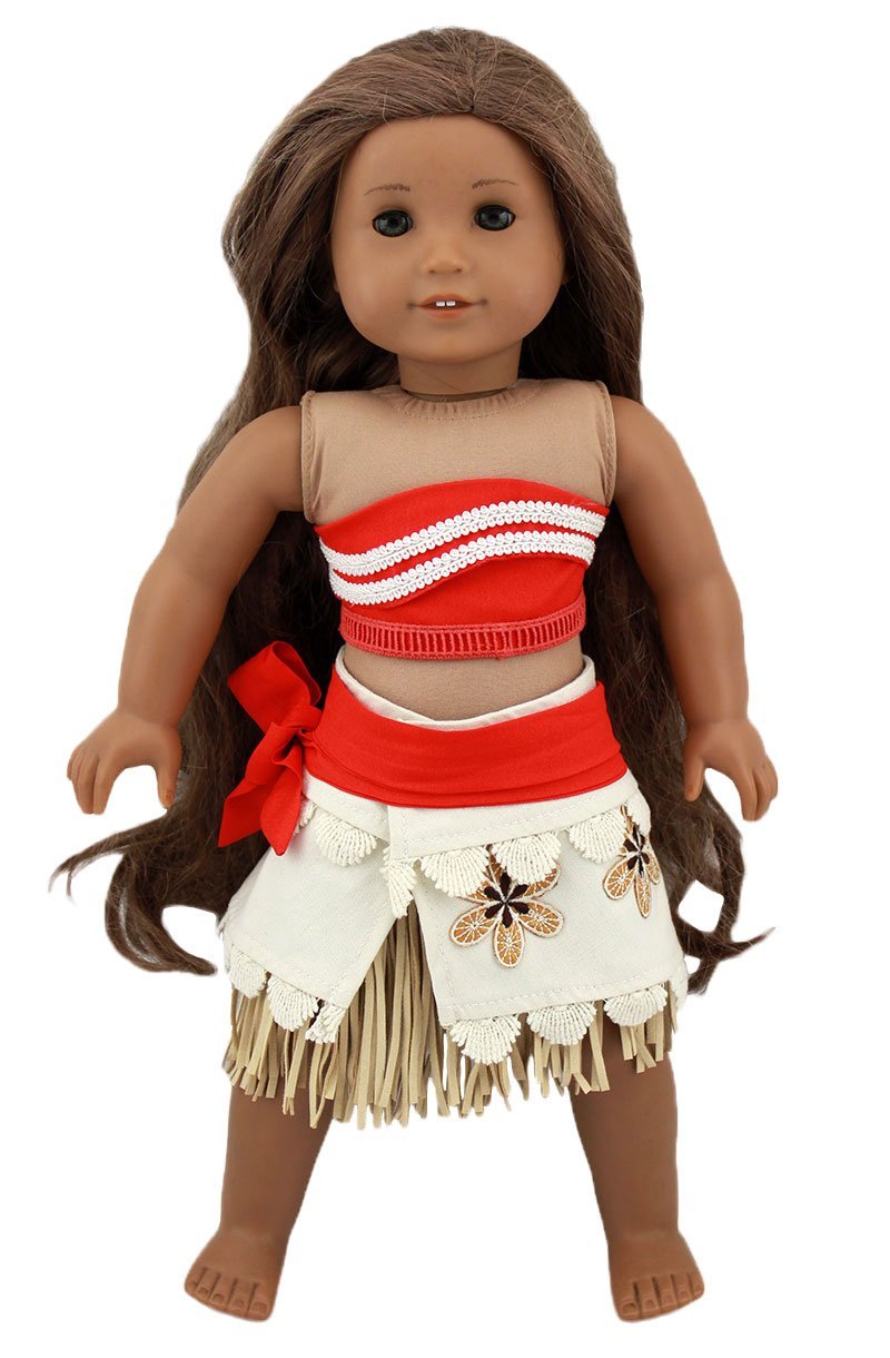 Moana Costume Outfit for 18 in American Girl Doll Clothes
