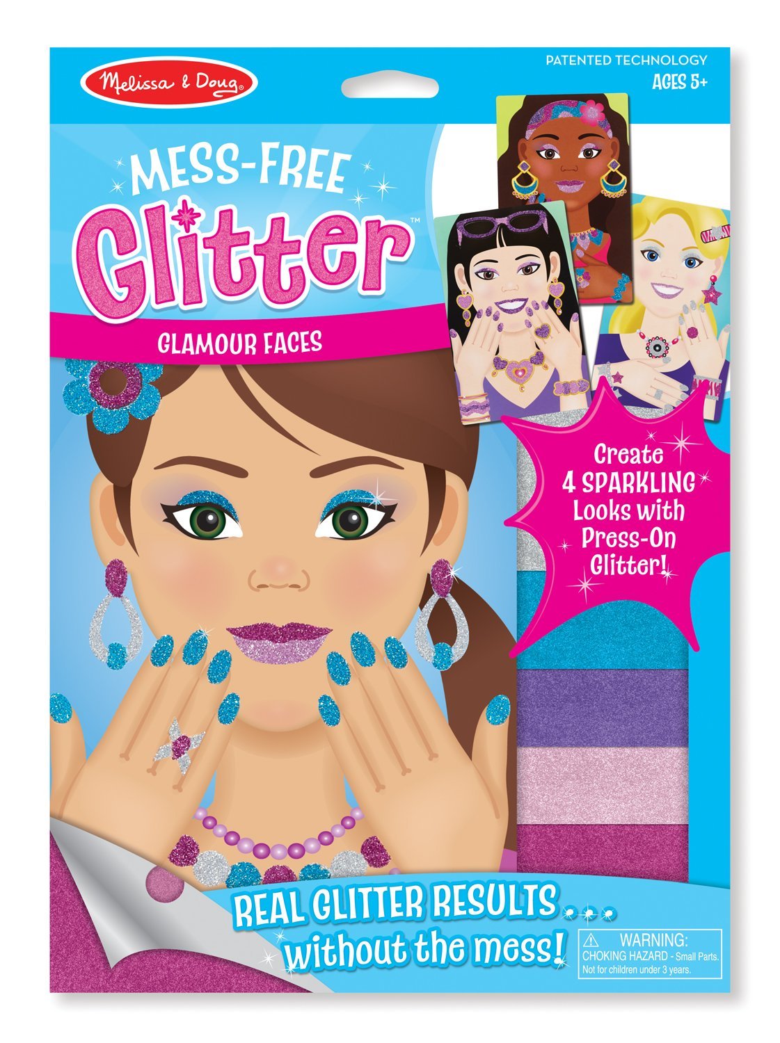 Melissa & Doug Mess-Free Glamour Faces Glitter Craft Kit