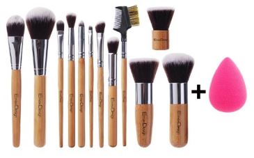Set of 12 Makeup Brushes Blending Sponge