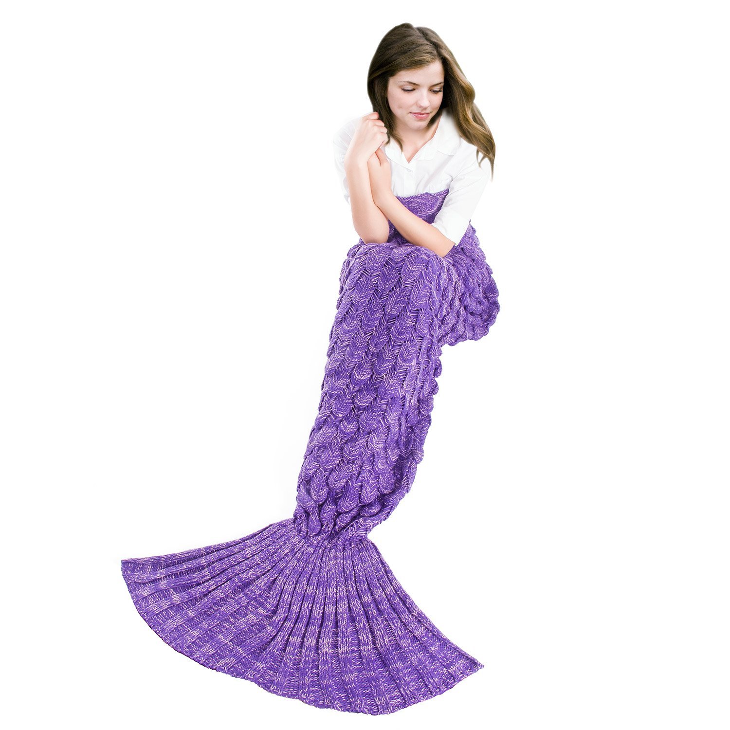 kids Mermaid Tail Knitted Blanket