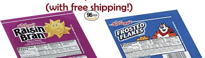 96 Kellogg’s Frosted Flakes or Raisin Bran Cereal Bowls, $0.28 per bowl shipped