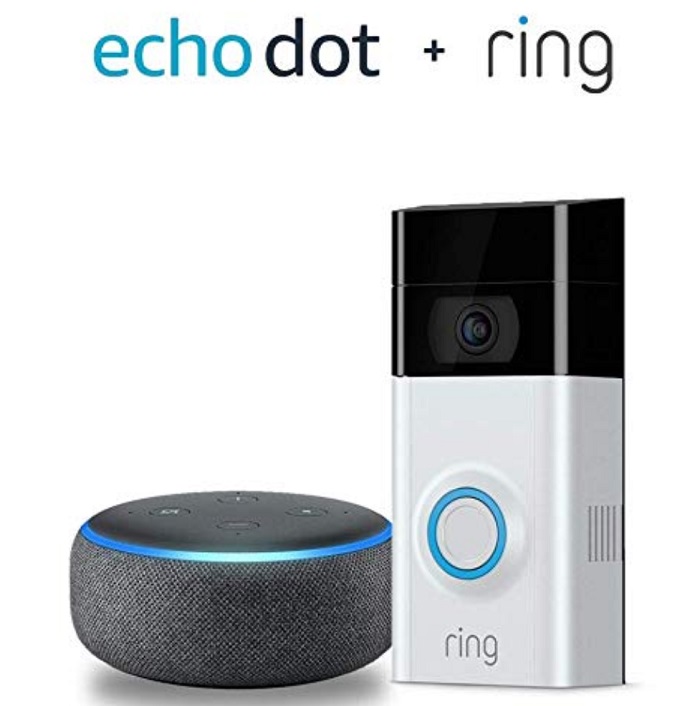 Ring WiFi Video Doorbell with Echo Dot under 70!